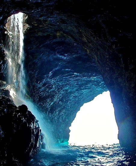 Sea Cave Waterfall, Kauai, Hawaii