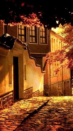 Cobblestone Street, Old Plovdiv, Bulgaria