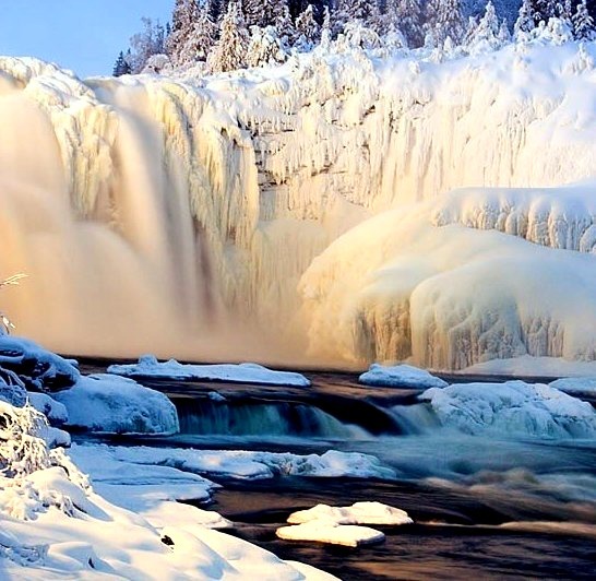 Nearly Frozen Waterfall, Sweden